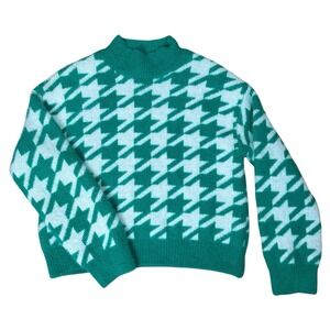 Art Class Green‎ White Hounds Print Long Sleeve Sweater Long Sleeve Girl XXL